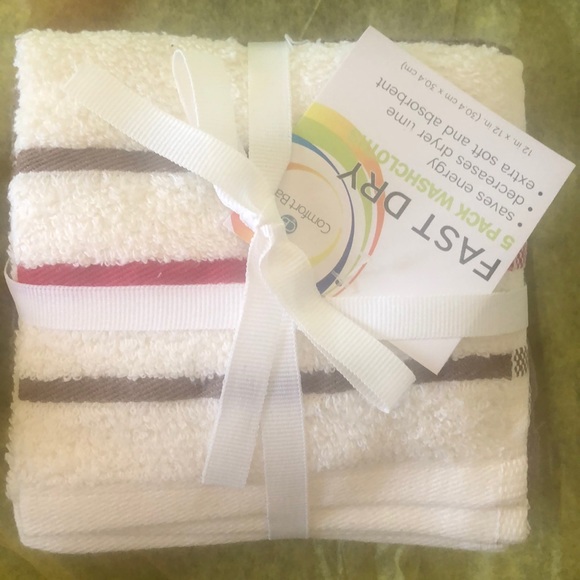 Comfort Bay Bath Fivepack Of Fast Dry Washcloths Extra Soft Poshmark